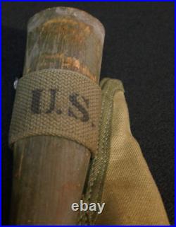 WWII US Army M-1910 Pick Mattock Diamond Co. 1944, Plumb Handle, & Kansas Cover