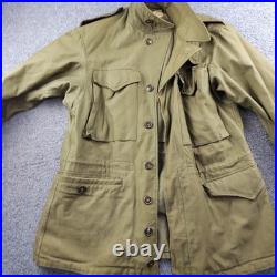 WWII US Army M-1943 Drab Combat Field Coat jacket Cotton Canvas Size 36R