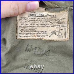 WWII US Army M-1943 Drab Combat Field Coat jacket Cotton Canvas Size 36R