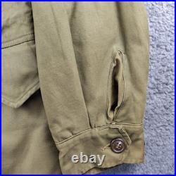WWII US Army M-1943 Drab Combat Field Coat jacket Cotton Canvas Size 36R