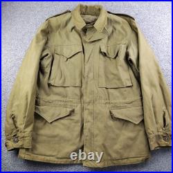 WWII US Army M-1943 Drab Combat Field Coat jacket Cotton Canvas Size 36R