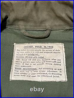 WWII US Army M-1943 Field Jacket 34R Dated 1944 Marshall Sportwear Vintage T30