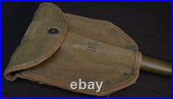 WWII US Army M1943 Entrenching Tool'AMES 1945' Folding Shovel & Cover Tulsa Can