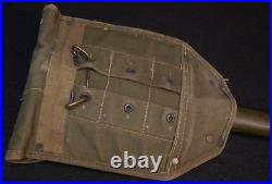 WWII US Army M1943 Entrenching Tool'AMES 1945' Folding Shovel & Cover Tulsa Can