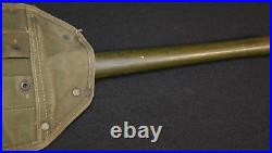 WWII US Army M1943 Entrenching Tool'AMES 1945' Folding Shovel & Cover Tulsa Can