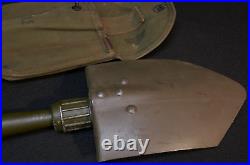 WWII US Army M1943 Entrenching Tool'AMES 1945' Folding Shovel & Cover Tulsa Can