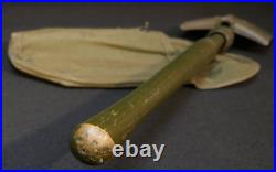 WWII US Army M1943 Entrenching Tool'AMES 1945' Folding Shovel & Cover Tulsa Can