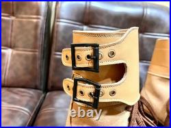 WWII US Army M1943 Leather Double Buckle Combat Boots Military Shoes All Sizes