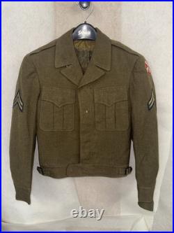 WWII US Army M1944 Ike Jacket 36R 2nd Infantry Div with Pile Liner 1945