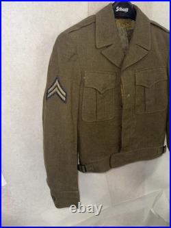 WWII US Army M1944 Ike Jacket 36R 2nd Infantry Div with Pile Liner 1945