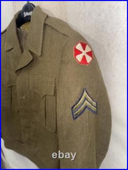 WWII US Army M1944 Ike Jacket 36R 2nd Infantry Div with Pile Liner 1945