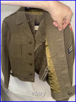 WWII US Army M1944 Ike Jacket 36R 2nd Infantry Div with Pile Liner 1945