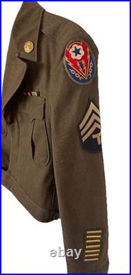 WWII US Army M1944 Ike wool Jacket with Original Insignia Staff Serg 4th Infantry