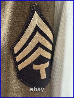 WWII US Army M1944 Ike wool Jacket with Original Insignia Staff Serg 4th Infantry