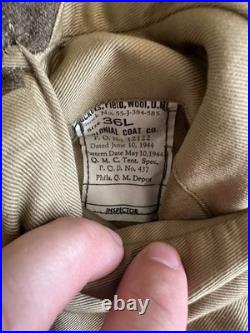 WWII US Army M1944 Ike wool Jacket with Original Insignia Staff Serg 4th Infantry