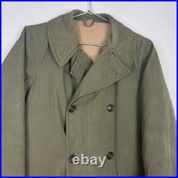 WWII US Army Mackinaw Coat Jeep OD Green Original Sz 38 Hood M-1943