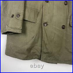 WWII US Army Mackinaw Coat Jeep OD Green Original Sz 38 Hood M-1943
