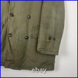 WWII US Army Mackinaw Coat Jeep OD Green Original Sz 38 Hood M-1943