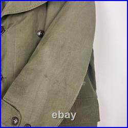WWII US Army Mackinaw Coat Jeep OD Green Original Sz 38 Hood M-1943