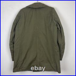 WWII US Army Mackinaw Coat Jeep OD Green Original Sz 38 Hood M-1943