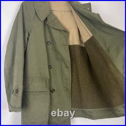 WWII US Army Mackinaw Coat Jeep OD Green Original Sz 38 Hood M-1943