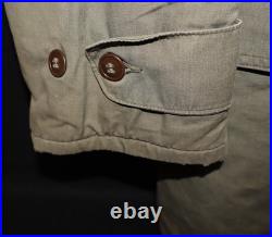 WWII US Army Mackinaw Jeep Jacket Coat Late-War Model, Size 34 Cotton & Wool