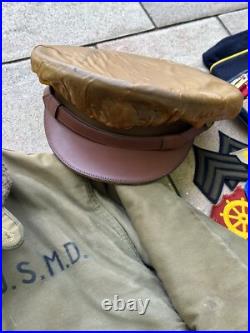 WWII US Army Medic Named Grouping Navy Deck Jacket Patches Medals Uniforms