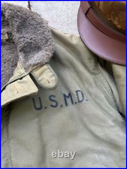WWII US Army Medic Named Grouping Navy Deck Jacket Patches Medals Uniforms