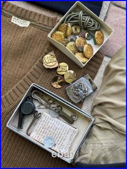 WWII US Army Medic Named Grouping Navy Deck Jacket Patches Medals Uniforms
