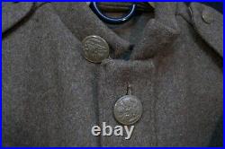 WWII US Army OD Wool Overcoat Melton Tailor Rebuilt Coat Jacket Apx. 38, Scarce