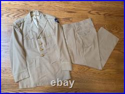 WWII US Army Officer Khaki Tropical Worsted Uniform 100th ID Very Good Condition