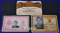 WWII US Army Officers Identity Card Lieutenant ROBERT A BARLOW JR 1944 Lt. ID