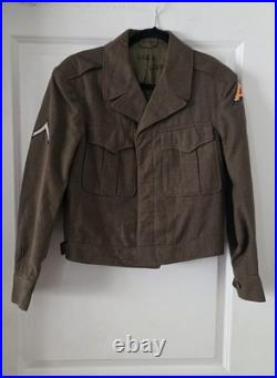 WWII US Army Original M- 1944 Eisenhower Ike Jacket with Patches