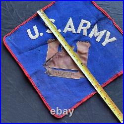 WWII US Army Patch Blanket Pillow Cover Leather Patch Camp Abbot Oregon OR