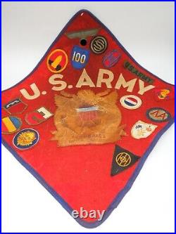 WWII US Army Patch Blanket Pillow Cover Leather Patch German Eagle Insignia