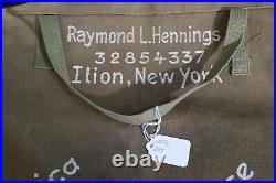 WWII US Army Personal Khaki Ditty Bag Talon Zipper Theater Painted Campaigns