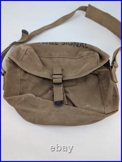 WWII US Army Satchel Signal Combat Radio Pouch Cover Strap Bag Original