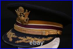 WWII US Army Senior Medical Corps Officers Service Visor Hat 7 1/4 Style 310, VR