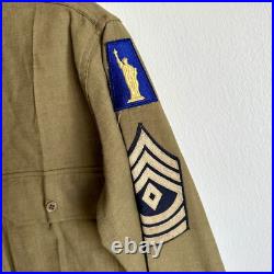 WWII US Army Shirt 77th Inf Div Patched 1st Sgt Named