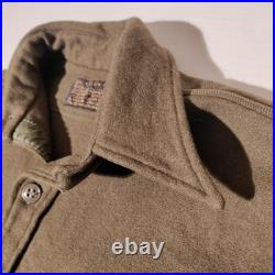 WWII  US Army Shirt Flight Wool Long Sleeve Sz 14.5 (S) Sigmund Eisner Co WWII  US Army Shirt Flight Wool Long Sleeve Sz 14.5 (S) Sigmund Eisner Co