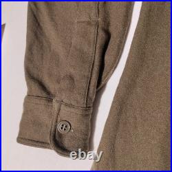 WWII  US Army Shirt Flight Wool Long Sleeve Sz 14.5 (S) Sigmund Eisner Co WWII  US Army Shirt Flight Wool Long Sleeve Sz 14.5 (S) Sigmund Eisner Co