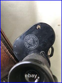 WWII US Army Signal Corps Bausch & Lomb & Zeiss Military Binoculars+Compass Case