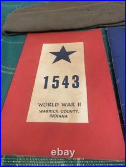 WWII US Army Soldier Photo Convex Frame 19x12 withHat, Burial Flag, Dog Tag ++