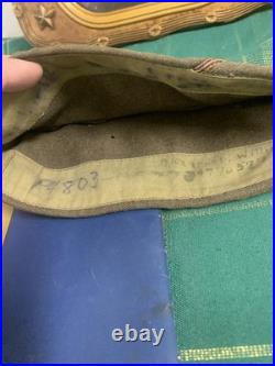 WWII US Army Soldier Photo Convex Frame 19x12 withHat, Burial Flag, Dog Tag ++