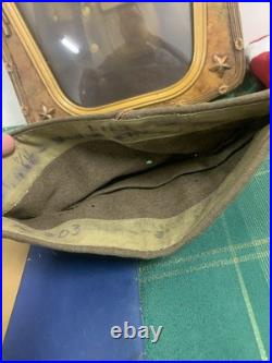 WWII US Army Soldier Photo Convex Frame 19x12 withHat, Burial Flag, Dog Tag ++