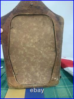 WWII US Army Soldier Photo Convex Frame 19x12 withHat, Burial Flag, Dog Tag ++