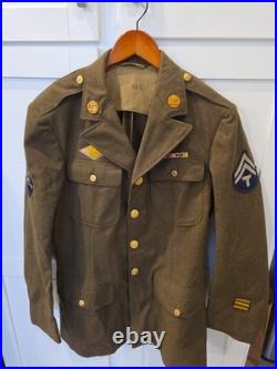 WWII US Army T/4 Transportation Corps Wool Service Coat Jacket 38L with Ribbons WWII US Army T/4 Transportation Corps Wool Service Coat Jacket 38L with Ribbons