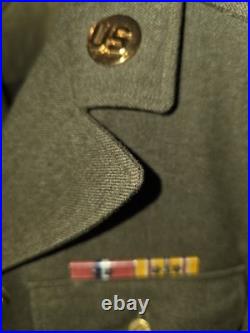 WWII US Army T/4 Transportation Corps Wool Service Coat Jacket 38L with Ribbons WWII US Army T/4 Transportation Corps Wool Service Coat Jacket 38L with Ribbons