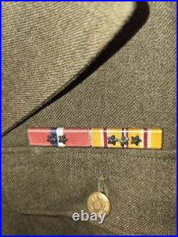 WWII US Army T/4 Transportation Corps Wool Service Coat Jacket 38L with Ribbons WWII US Army T/4 Transportation Corps Wool Service Coat Jacket 38L with Ribbons