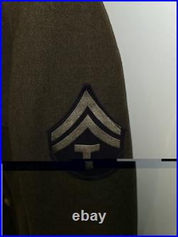 WWII US Army T/4 Transportation Corps Wool Service Coat Jacket 38L with Ribbons WWII US Army T/4 Transportation Corps Wool Service Coat Jacket 38L with Ribbons